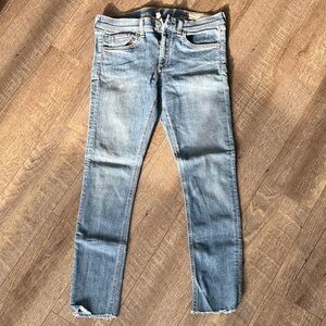 rag & bone Women's Faded Light Blue Skinny Jeans